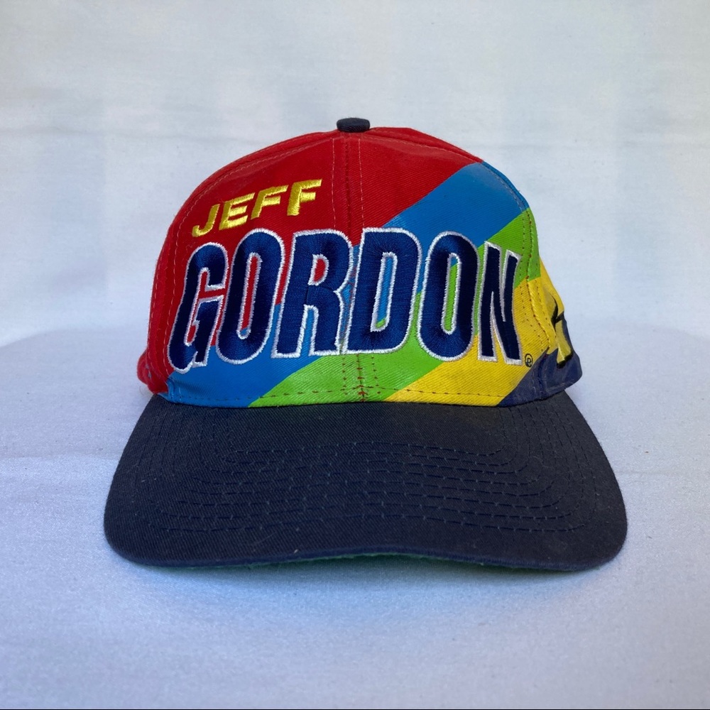 Vtg Jeff Gordon #24 Nascar Dupont Racing Multicolored Snapback Truck Hat Chase